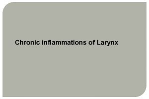 Chronic laryngitis classification