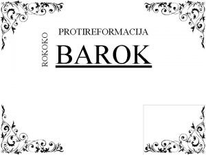 Protireformacija in barok