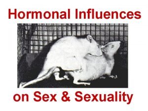 Hormonal Influences on Sex Sexuality Hormones Sex Gender