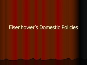 Eisenhower's domestic policy