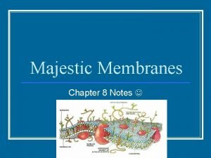 Majestic Membranes Chapter 8 Notes Plasma Membranes Control
