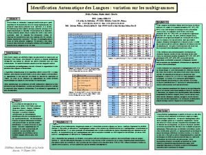 Identification Automatique des Langues variation sur les multigrammes