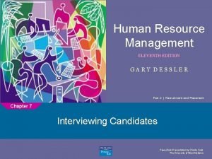 Human Resource Management 1 ELEVENTH EDITION GARY DESSLER