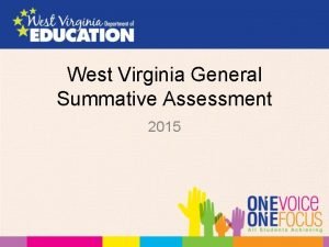 West Virginia General Summative Assessment 2015 Test Administered