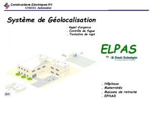 Constructions Electriques RV STRATEL Automation Systme de Golocalisation