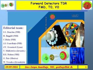 Forward Detectors TDR FMD T 0 V 0
