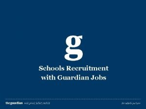 Guardian jobs in education