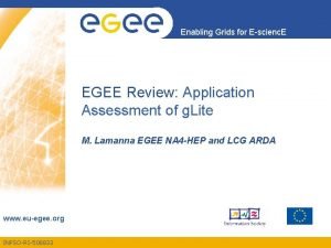 Enabling Grids for Escienc E EGEE Review Application