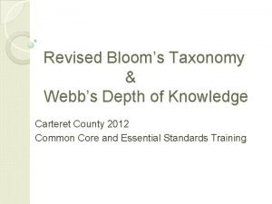 Bloom's taxonomy