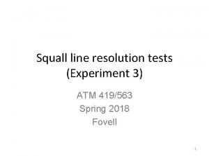 Squall line resolution tests Experiment 3 ATM 419563