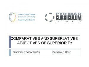 Comparatives superiority