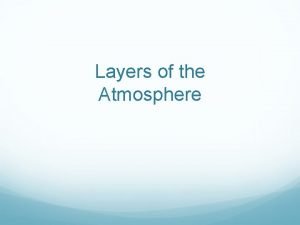 Structure of atmosphere