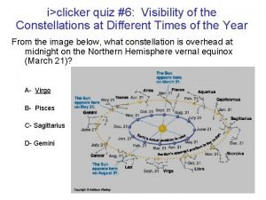 iclicker quiz 6 Visibility of the Constellations at