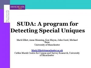 SUDA A program for Detecting Special Uniques Mark