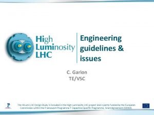 Engineering guidelines issues C Garion TEVSC The Hi