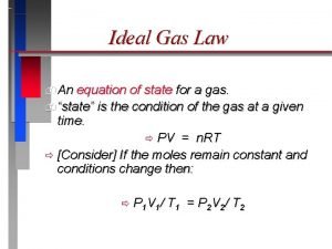 Gas equation