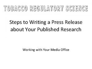 Steps to writing a press release