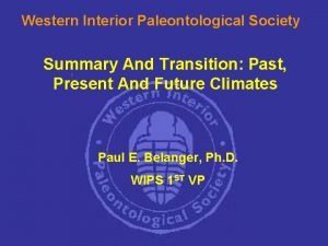 Western interior paleontological society