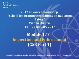 2017 Advanced Workshop School for Drafting Regulations on