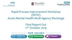 Process improvement workshop agenda