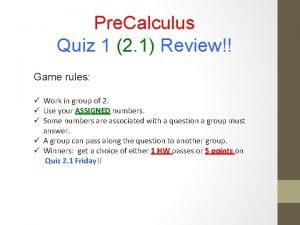 Pre ap calculus quiz 1