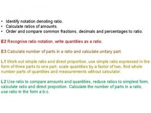 What is a ratio notation