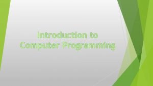 Conclusion of programming