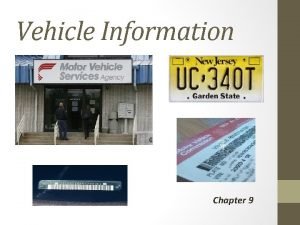 Chapter 9 vehicle information