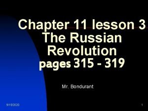 Lesson 3 the russian revolution