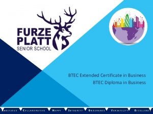 BTEC Extended Certificate in Business BTEC Diploma in