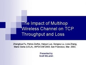 The Impact of Multihop Wireless Channel on TCP