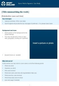 Sport england market segmentation Sport england market segmentation