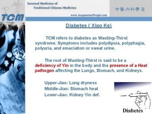 Xiao ke diabetes