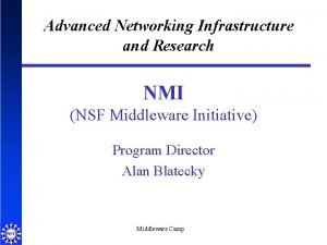 Advanced network infrastructure