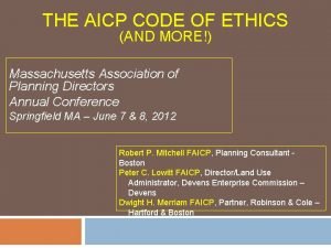 Aicp code of ethics