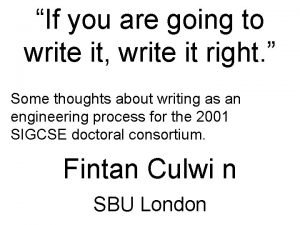 You are going to write You are going to write