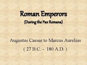 Roman emperors during pax romana