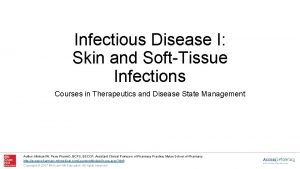 Infectious Disease I Skin and SoftTissue Infections Courses