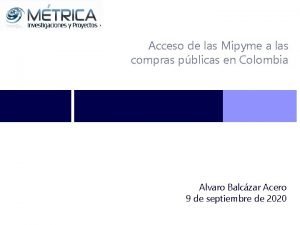 Acceso de las Mipyme a las compras pblicas