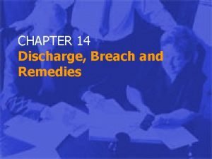 CHAPTER 14 Discharge Breach and Remedies Privity of