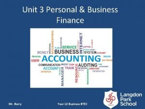 Personal business finance