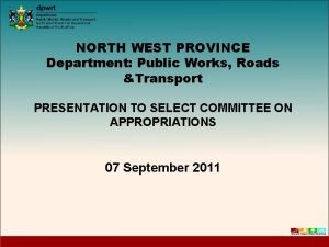 North west department of public works and roads vacancies