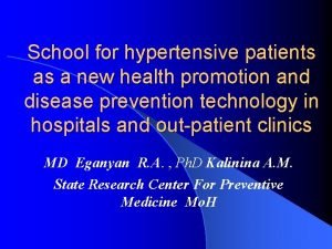 School for hypertensive patients as a new health