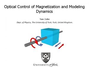 Optical Control of Magnetization and Modeling Dynamics Tom