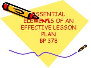 Components of an effective lesson plan