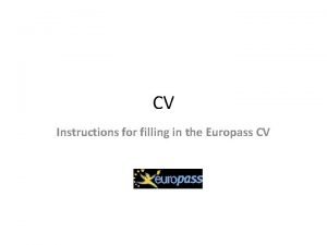 Europass cv instructions
