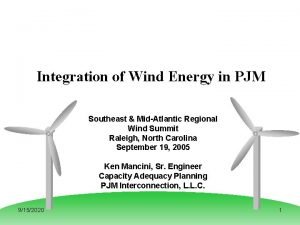 Integration of Wind Energy in PJM Southeast MidAtlantic