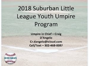 2018 Suburban Little League Youth Umpire Program Umpire