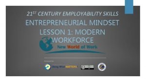 21 ST CENTURY EMPLOYABILITY SKILLS ENTREPRENEURIAL MINDSET LESSON