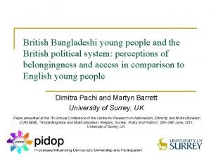 British Bangladeshi young people and the British political
